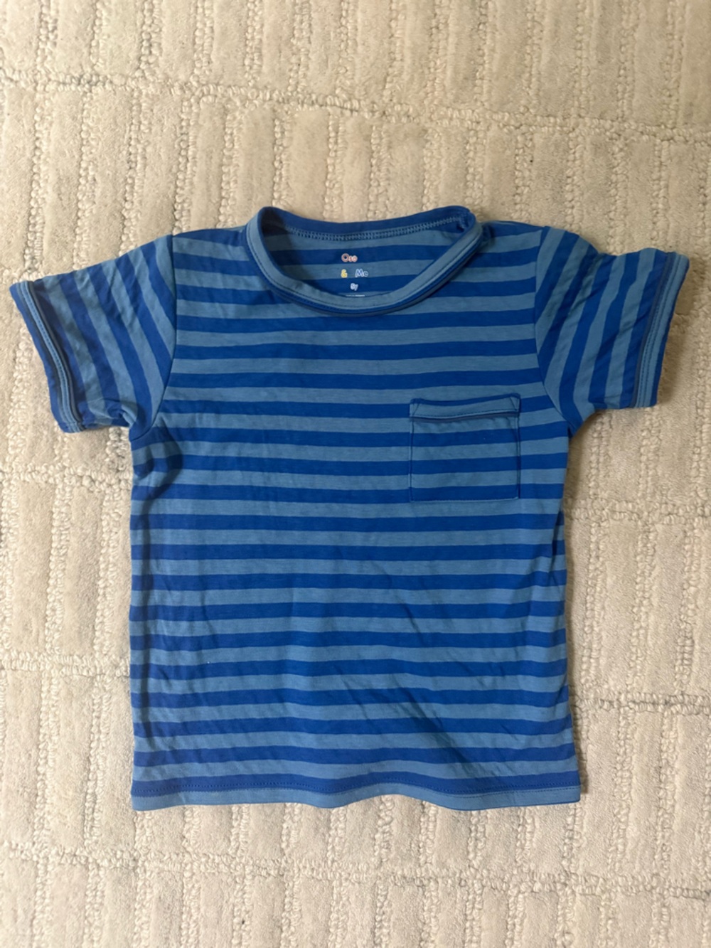 Striped Blue Pocket Tee for Kids